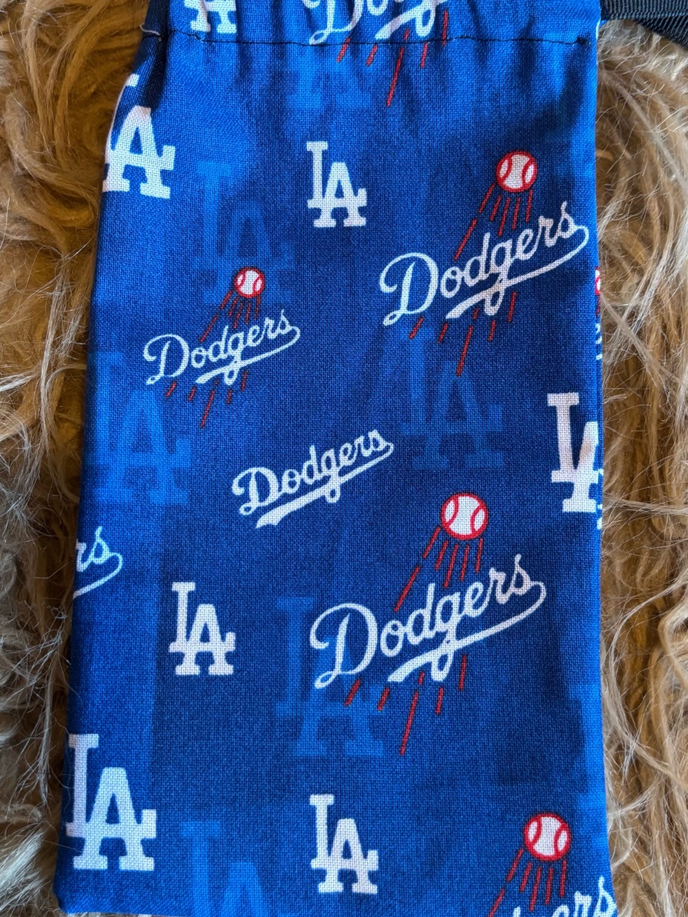 Los Angeles Dodgers Drawstring Phone Pouch Bag 7”x4”Handmade